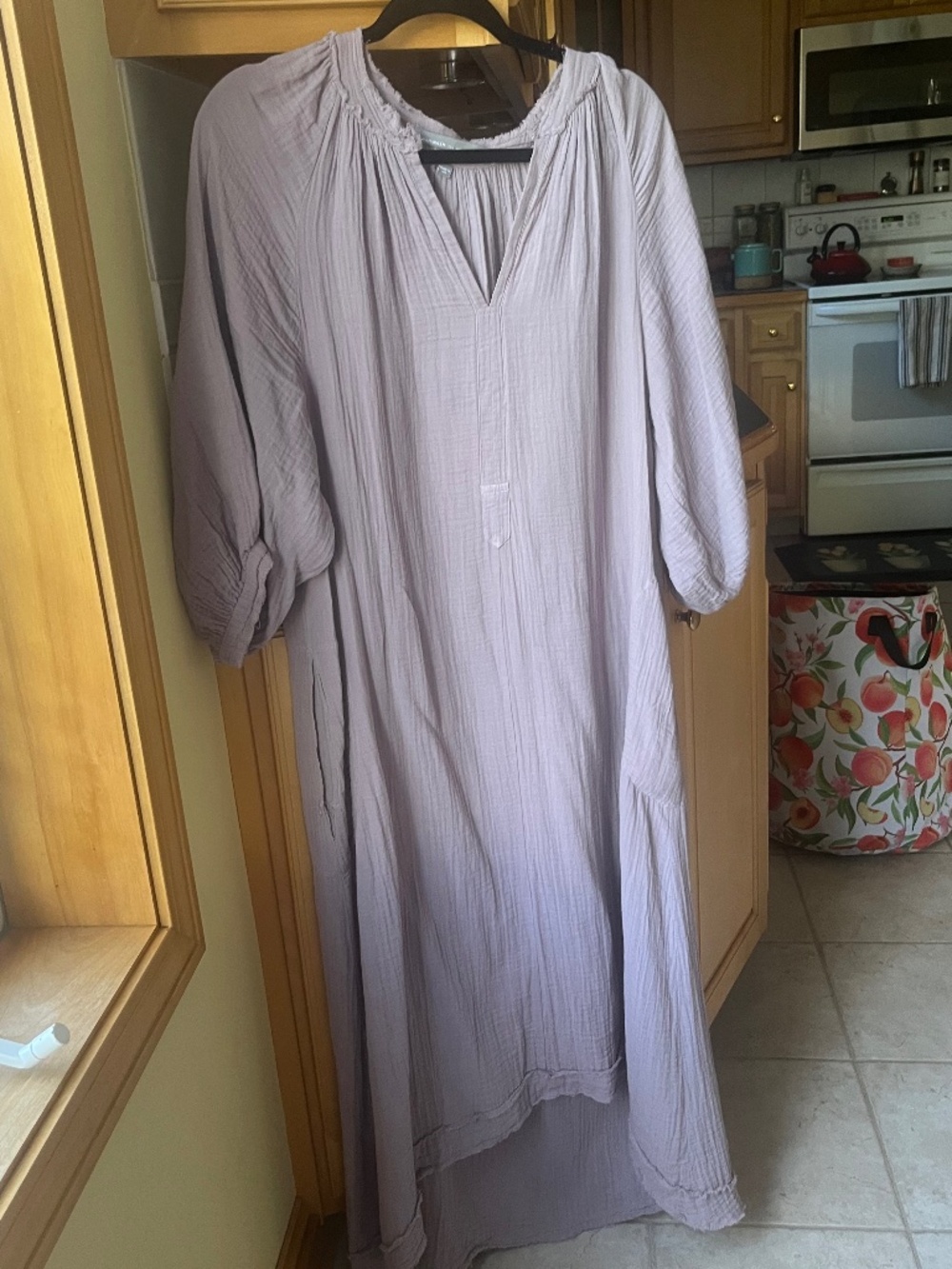 Ocean+Main Purple Gauze Caftan, S/M